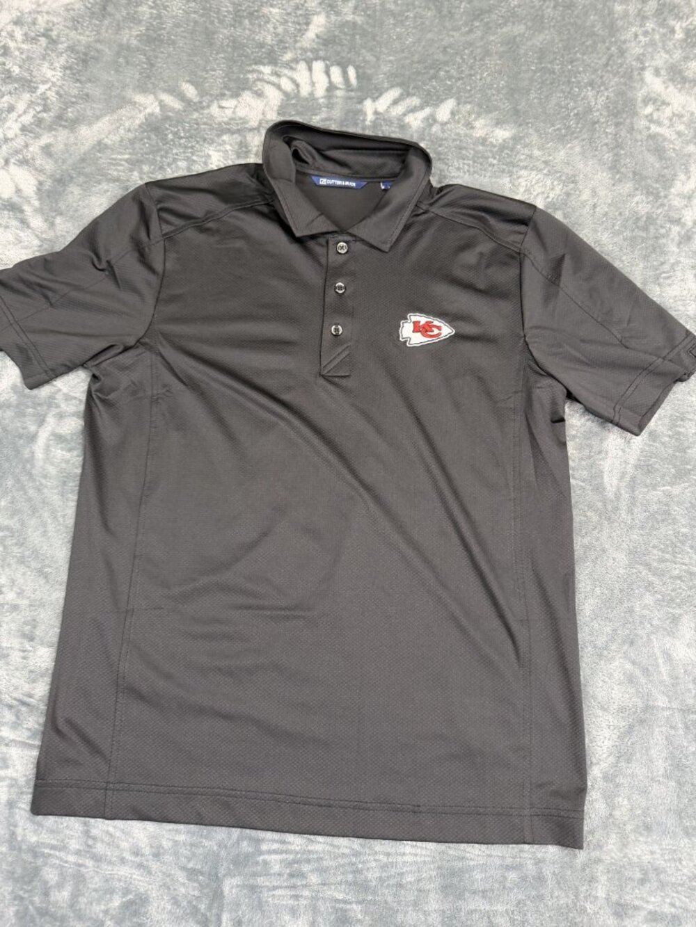 Kansas City Chiefs Cutter & Buck Polo Shirt Mens M Black Short Sleeve Logo